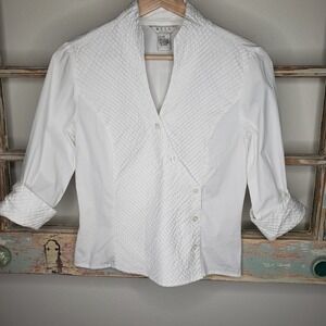 NEXX Petite Small white button up top tuxedo vibe